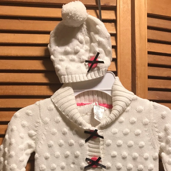 Max Studio Baby White Cardigan & Hat Set - Picture 4 of 12